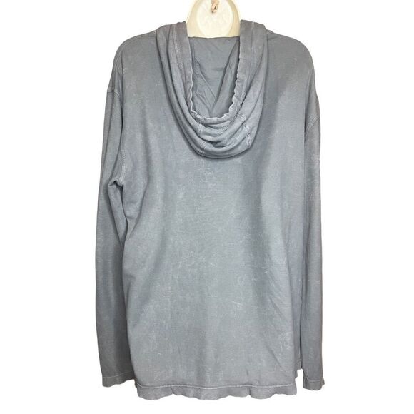 ATM Anthony Thomas Melillo Pull-Over Hoodied Long Sleeve Distressed T NWOT Size - Picture 2 of 4